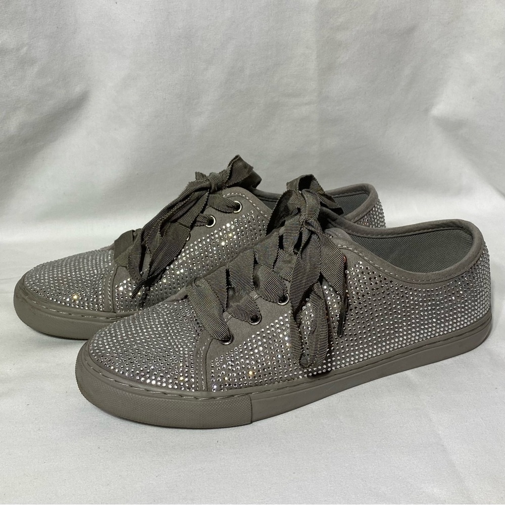 Isaac Mizrahi Live Imlolli Lace Up Rhinestone Sneaker - Women Size 8